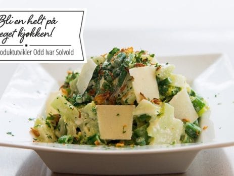 Bilde av brokkolisalat med aspargesbønner.