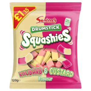 SWIZZELS DRUMSTICK SQUASHIES RHUBARB & CUSTARD FLAVOUR 120g