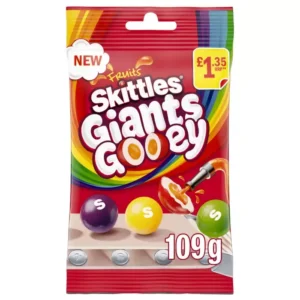 SKITTLES VEGAN CHEWY GIANTS GOOEY FRUIT TREAT BAG 109g