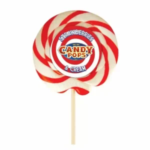 CANDY POPS STRAWBERRY & CREAM LARGE WHEEL LOLLIPOP 75g