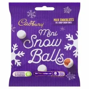 CADBURY CHOCOLATE MINI SNOWBALLS BAG 74g