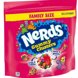 NERDS GUMMY CLUSTERS RAINBOW STAND UP BAG FAMILY SIZE 524g