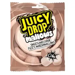 BAZOOKA JUICY DROP MALLOWS COLA BAG 100g - best før 04.08.2025