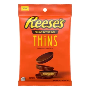 REESE'S MILK CHOCOLATE PEANUT BUTTER CUP THINS PEG BAG 88g
