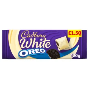 CADBURY OREO WHITE CHOCOLATE BAR 120g - best før 01.01.2026