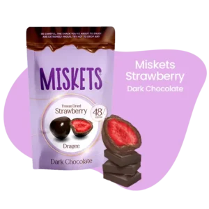 MISKETS DARK CHOCOLATE COVERED FREEZE-DRIED STRAWBERRY 80g