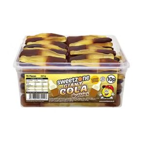 SWEETZONE GIANT COLA BOTTLES TUB (løsvekt) 805g