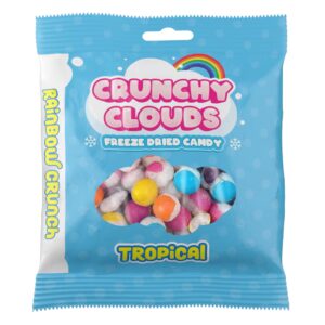 CRUNCHY CLOUDS RAINBOW CRUNCH TROPICAL FREEZE DRIED SWEETS BAG 50g