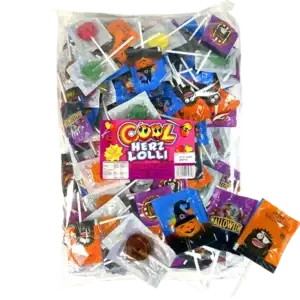 BIG HALLOWEEN BAG LOLLIPOPS 300g pr pose ( 60 x 5g) Kartong
