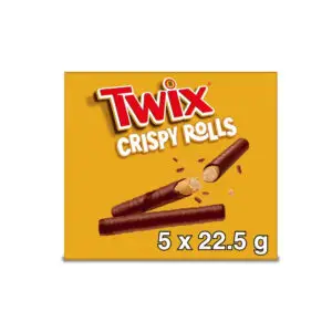 TWIX MILK CHOCOLATE CRISPY ROLLS SNACK BAR 5 PACK MULTIPACK 112,5g