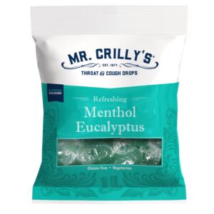 MR. CRILLY'S THROAT & COUGH DROPS MENTHOL EUCALYPTUS BAG 90g