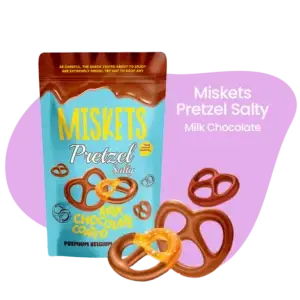 MISKETS MILK CHOCOLATE COVERED SALTY PRETZEL 80g